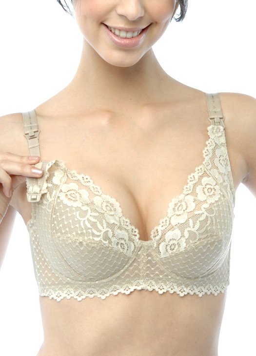6883F (BEIGE) -Lace Embroidered Flexiwire Maternity & Nursing Bra – Mamaway  (Philippines)